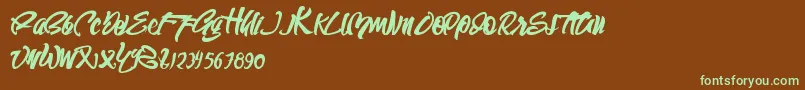 SEMPAK Font – Green Fonts on Brown Background