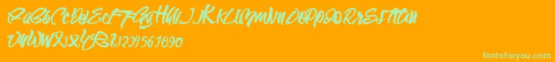 SEMPAK Font – Green Fonts on Orange Background