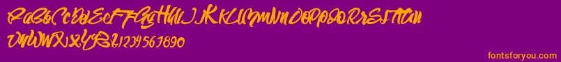 SEMPAK Font – Orange Fonts on Purple Background