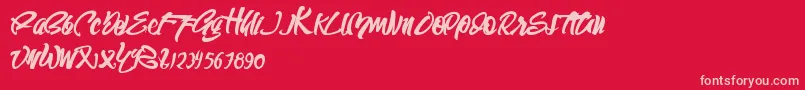 SEMPAK-Schriftart – Rosa Schriften auf rotem Hintergrund