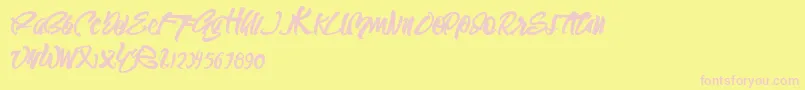 フォントSEMPAK – ピンクのフォント、黄色の背景