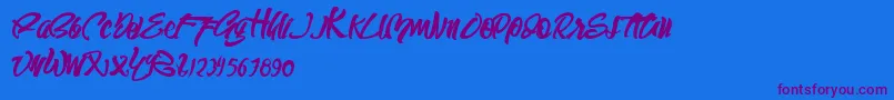SEMPAK Font – Purple Fonts on Blue Background