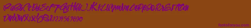 SEMPAK Font – Purple Fonts on Brown Background