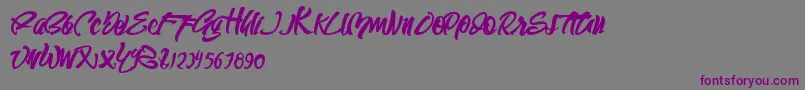 フォントSEMPAK – 紫色のフォント、灰色の背景