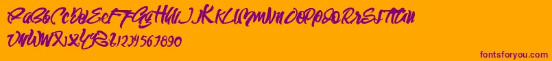 SEMPAK Font – Purple Fonts on Orange Background