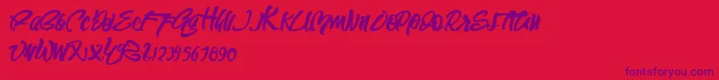 SEMPAK Font – Purple Fonts on Red Background