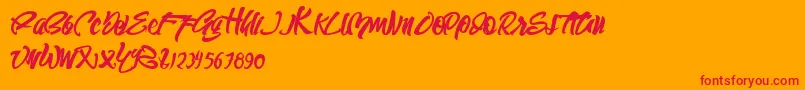 SEMPAK Font – Red Fonts on Orange Background