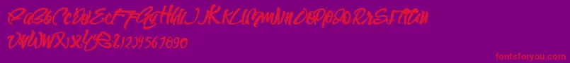 SEMPAK Font – Red Fonts on Purple Background