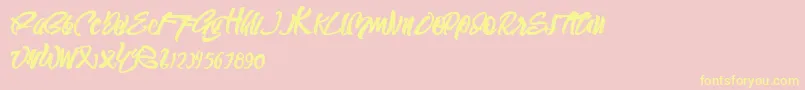 SEMPAK Font – Yellow Fonts on Pink Background