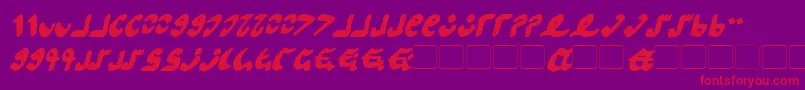 Fonte Semphari Bold Italic – fontes vermelhas em um fundo violeta