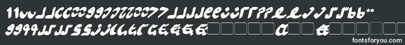 Шрифт Semphari Bold Italic – белые шрифты на чёрном фоне