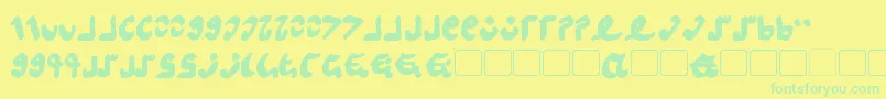 Semphari Bold-fontti – vihreät fontit keltaisella taustalla
