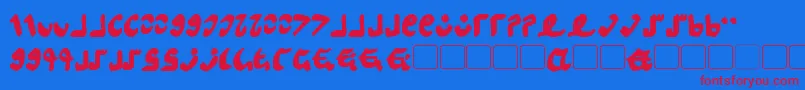 Semphari Bold Font – Red Fonts on Blue Background