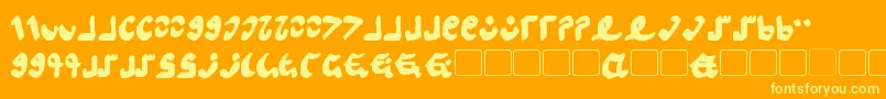 Czcionka Semphari Bold – żółte czcionki na pomarańczowym tle