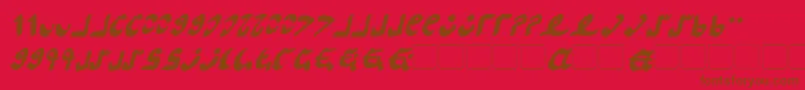 Semphari Italic Font – Brown Fonts on Red Background