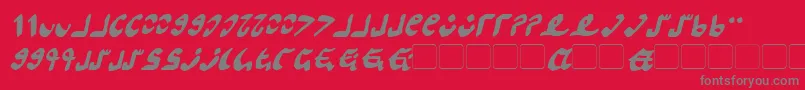 フォントSemphari Italic – 赤い背景に灰色の文字