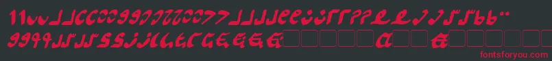 Semphari Italic-fontti – punaiset fontit mustalla taustalla