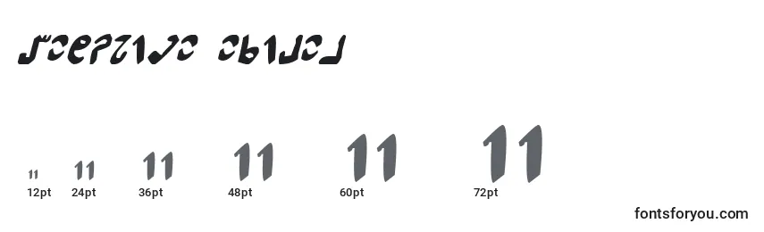 Размеры шрифта Semphari Italic