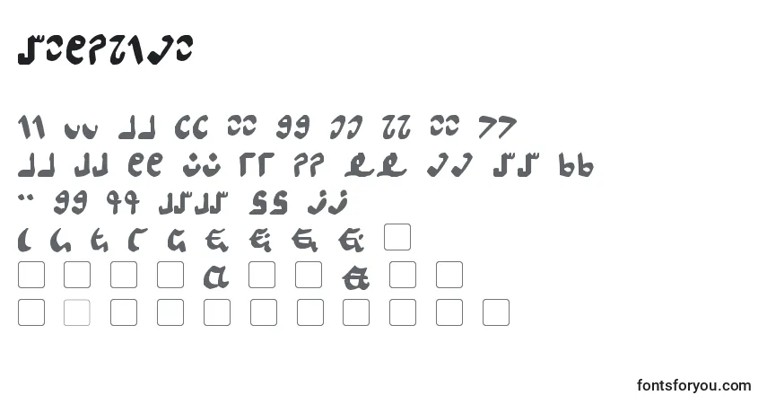 Czcionka Semphari – alfabet, cyfry, specjalne znaki