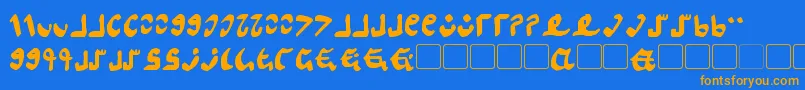 Semphari Font – Orange Fonts on Blue Background