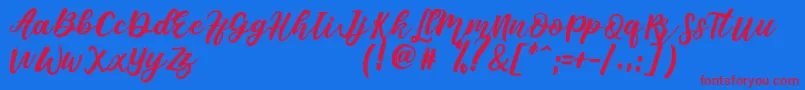 Senada Font – Red Fonts on Blue Background