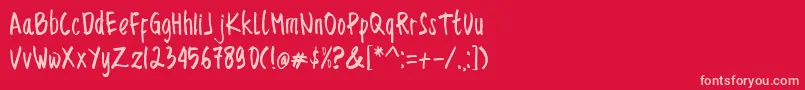 Sencillo Handdrawn Font – Pink Fonts on Red Background