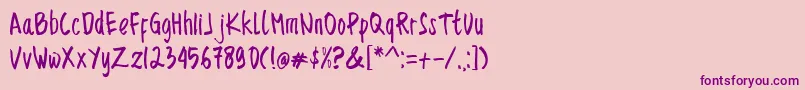 Sencillo Handdrawn Font – Purple Fonts on Pink Background