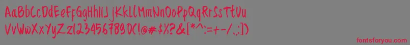 フォントSencillo Handdrawn – 赤い文字の灰色の背景