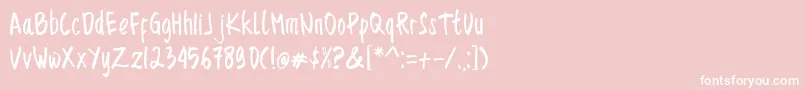 Sencillo Handdrawn Font – White Fonts on Pink Background