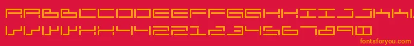sendhar   anascript Font – Orange Fonts on Red Background