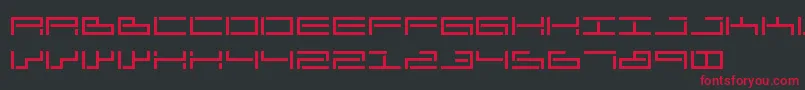 フォントsendhar   anascript – 黒い背景に赤い文字