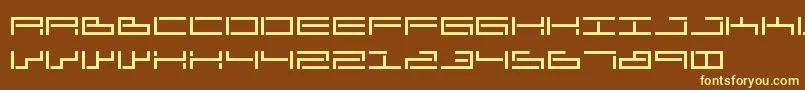 sendhar   anascript-fontti – keltaiset fontit ruskealla taustalla