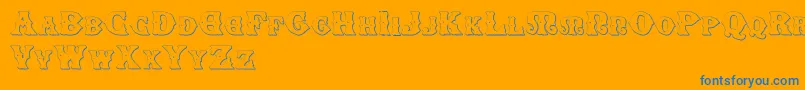 SenectusMorbusTwo-Schriftart – Blaue Schriften auf orangefarbenem Hintergrund