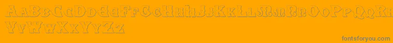 SenectusMorbusTwo-Schriftart – Graue Schriften auf orangefarbenem Hintergrund