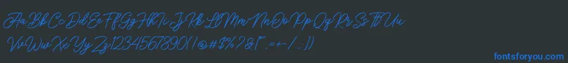 Sengkaling Demo Font – Blue Fonts on Black Background