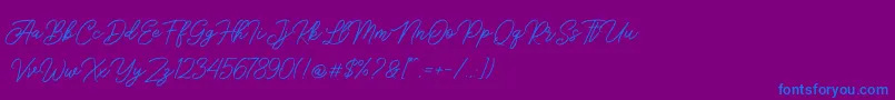 Шрифт Sengkaling Demo – синие шрифты на фиолетовом фоне