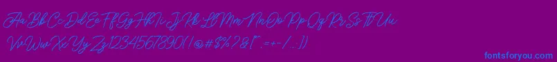 Sengkaling Demo-Schriftart – Blaue Schriften auf violettem Hintergrund