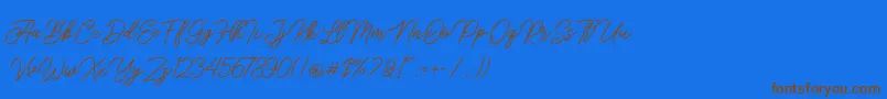 Sengkaling Demo Font – Brown Fonts on Blue Background
