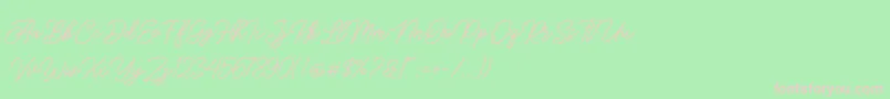 Sengkaling Demo-fontti – vaaleanpunaiset fontit vihreällä taustalla