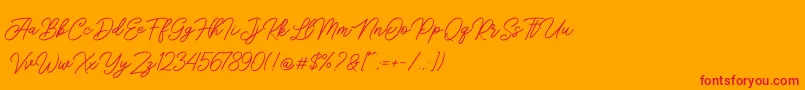 fuente Sengkaling Demo – Fuentes Rojas Sobre Fondo Naranja