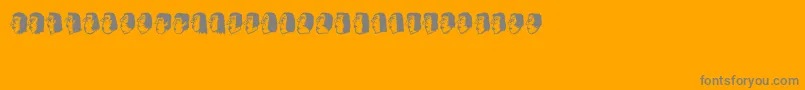 Senhoras-Schriftart – Graue Schriften auf orangefarbenem Hintergrund