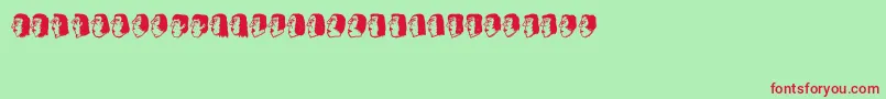 Senhoras Font – Red Fonts on Green Background