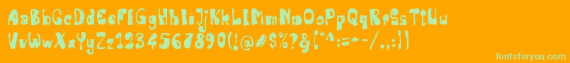 Senior Artist Font – Green Fonts on Orange Background