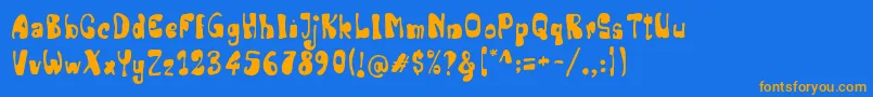 Senior Artist Font – Orange Fonts on Blue Background