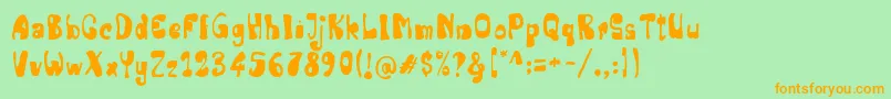 Senior Artist Font – Orange Fonts on Green Background