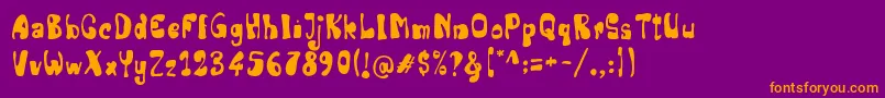 Fonte Senior Artist – fontes laranjas em um fundo violeta