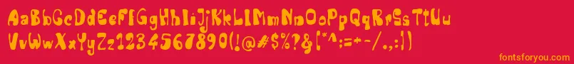 Senior Artist Font – Orange Fonts on Red Background