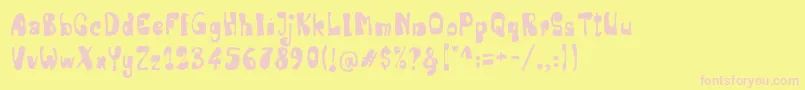 Senior Artist-fontti – vaaleanpunaiset fontit keltaisella taustalla