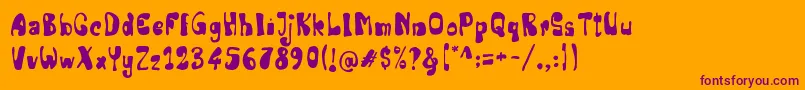 Шрифт Senior Artist – фиолетовые шрифты на оранжевом фоне
