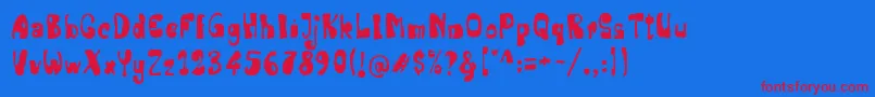 フォントSenior Artist – 赤い文字の青い背景